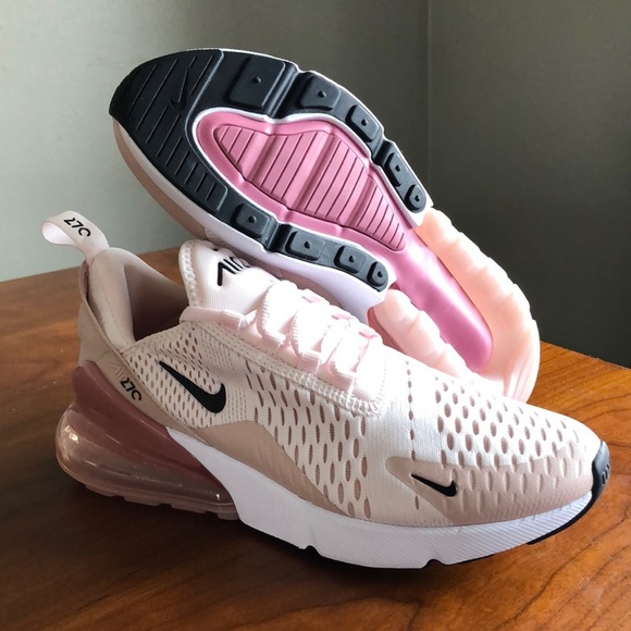 Nike W Air Max 270 Light Soft Pink Black White Sneakers AH6789-604